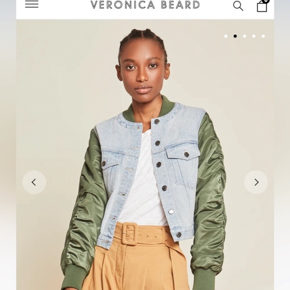 Veronica Beard EMELIA Jean Jacket in Large Color: Pebble Stone - Picture 5 of 8